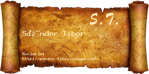 Sándor Tibor névjegykártya