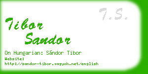 tibor sandor business card